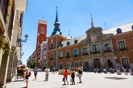 MADRID - JUNE,18: Tourists visit famous place Plaza de la Provincia on June 18, 2015 in Madridのeditorial素材