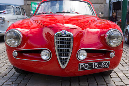 PORTO, PORTUGAL - JUNE, 14: Italian retro cars on exhibition in the old town on June 14, 2015 in Porto, Portugalのeditorial素材