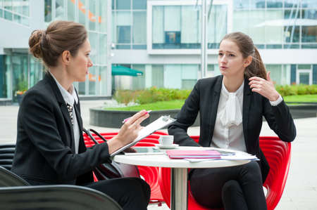 Young business woman job interview