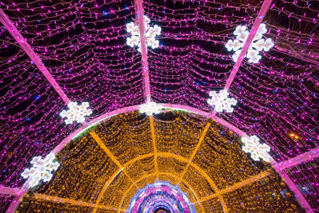 Christmas decorations in Moscow, Russiaの写真素材