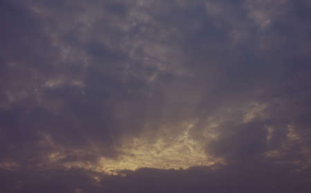 Dramatic sky with clouds on sunset