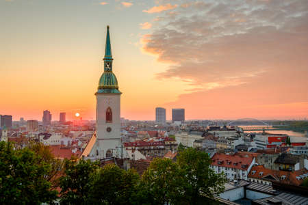 Bratislava, Slovakia sunrise cityscapeの写真素材