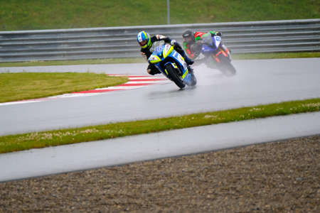 MOSCOW - JUNE 5: Unidentified rider participates in the Race Cup Moscow Region Governor on June 5, 2016 in Moscow Racewayのeditorial素材