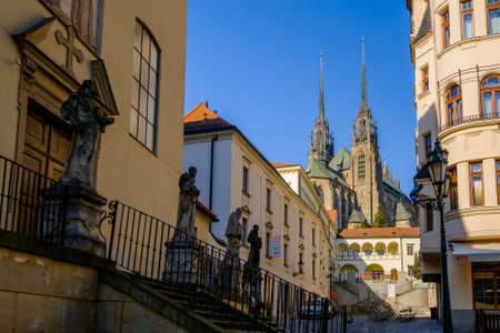 Brno, Czech Republic - April 30, 2016: Old city architecture and landmarkas at sunny dayのeditorial素材