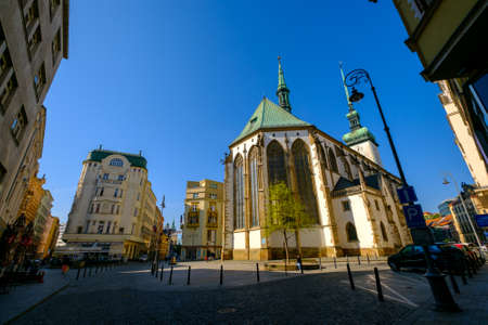 Brno, Czech Republic - April 30, 2016: Old city architecture and landmarkas at sunny day