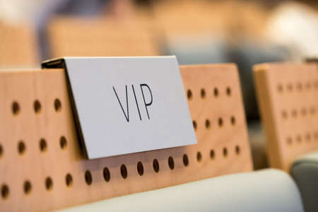 VIP seat at conference hallの写真素材