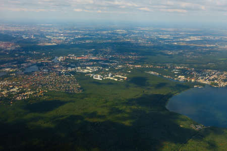 Aerial view of Berlin and the surrounding areaの写真素材