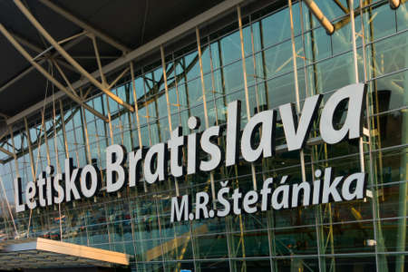 Bratislava, Slovakia - November 26, 2016: Panorama of airport building at day timeのeditorial素材