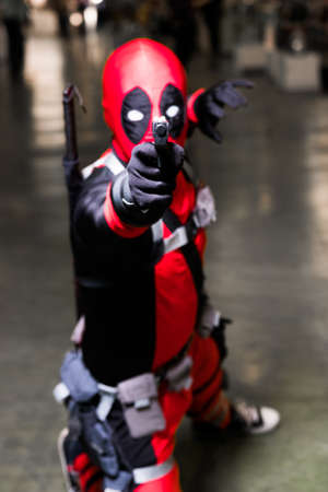 Moscow, Russia - November 20, 2016: Cosplayer posing at the Gamefilmexpo festival dedicated to video games, TV series and comics, anime, manga, cosplay.のeditorial素材