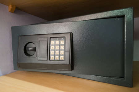 Personal safe in hotel room with digital codeの写真素材