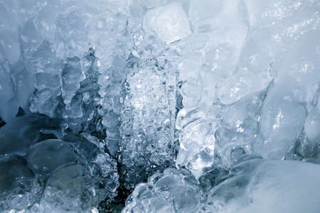 Texture of a frozen ice in a nature