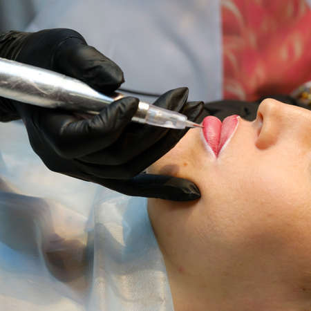 Moscow, Russia - March 3, 2017: Cosmetology procedure demonstration at the Esthetic Life Exhibitionのeditorial素材