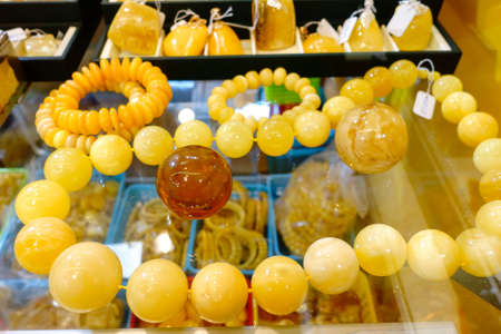 Jewelery from the Baltic amber macroの写真素材