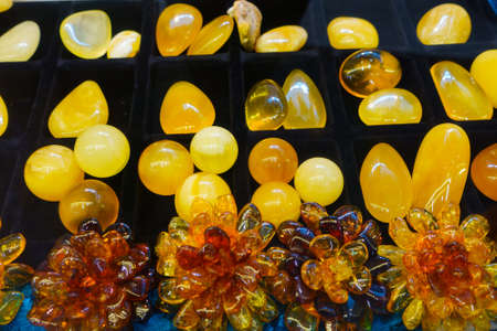 Nuggets of Baltic amber macro
