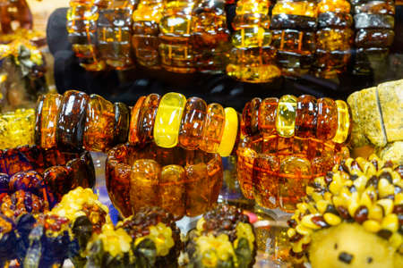 Jewelery from the Baltic amber macroの写真素材