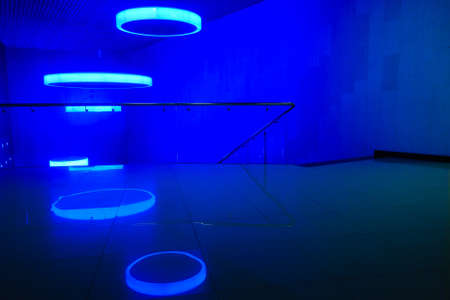 Modern blue interior business hallの写真素材