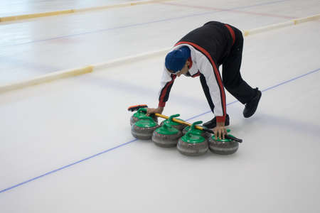 Svetlogorsk, Russia - August 5, 2017: Team members play in curling during IX international Medexpert...
