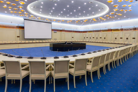 Svetlogorsk, Russia - July 29, 2017: Interior of conference hall at Amber Forum 2017のeditorial素材