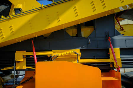 Abstract fragment of heavy machinery backgroundの写真素材