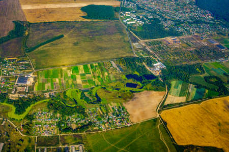 Farmland aerial view at fallの写真素材