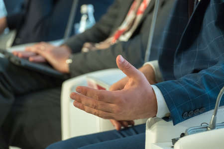 Businessman hands at the conferenceの写真素材