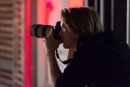 Moscow, Russia - September 8, 2017 Photographer works at the event