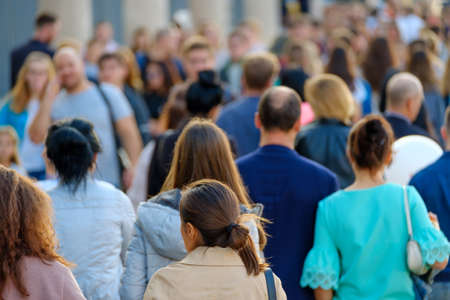 Crowd of people on the street. No recognizable facesの写真素材