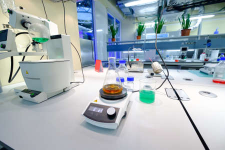Skolokovo, Russia - October 16, 2017: Modern scientific laboratory interior at Skolkovo Technoparkのeditorial素材