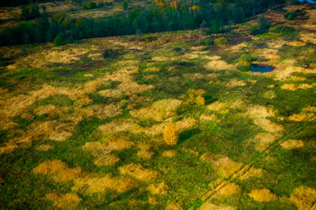 Farmland aerial view at fall