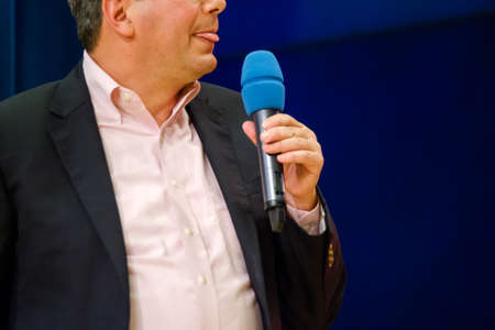 Man speaking at the conferenceの写真素材