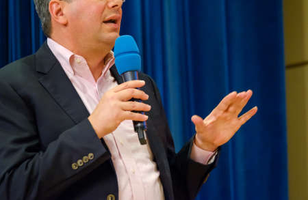 Man speaking at the conferenceの写真素材