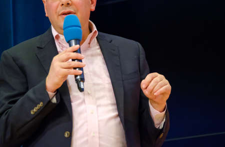 Man speaking at the conferenceの写真素材