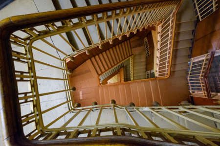 Spiral staircase on the old houseの写真素材
