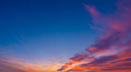 Pink clouds at the sunsetの写真素材