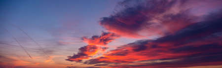 Pink clouds at the sunset