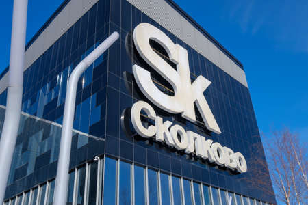 Skolokovo, Russia - March 30, 2018: New building of Skolkovo Technopark at sunny day timeのeditorial素材