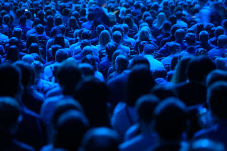 Audience listens to the lecturer at the conference hallの写真素材