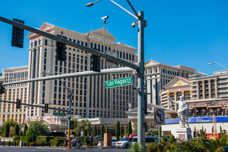 Las Vegas, USA - September 10, 2018: City landmarks at sunny day timeのeditorial素材