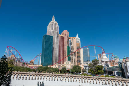 Las Vegas, USA - September 10, 2018: Tourists visiting the sights at sunny day timeのeditorial素材