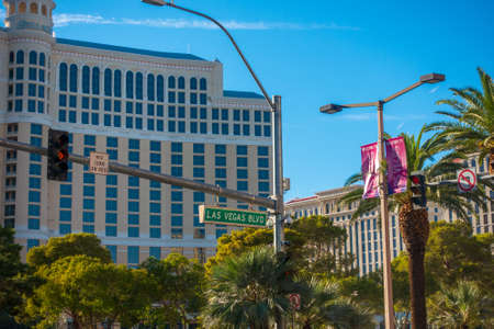 Las Vegas, USA - September 10, 2018: City landmarks at sunny day timeのeditorial素材