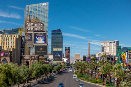 Las Vegas, USA - September 10, 2018: Las Vegas boulevard top view at sunny day timeのeditorial素材