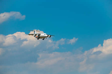 Zurich, Switzerland - July 19, 2018: EasyJet Airline Company airplane preparing for landing. EasyJet Airline Company Limited is a British low-cost carrier airline headquartered at London Luton Airportのeditorial素材