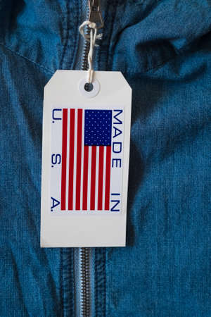 Made in USA paper label macro