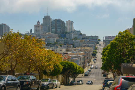 San Francisco, USA - September 10, 2018: Cityscape at sunny day timeのeditorial素材