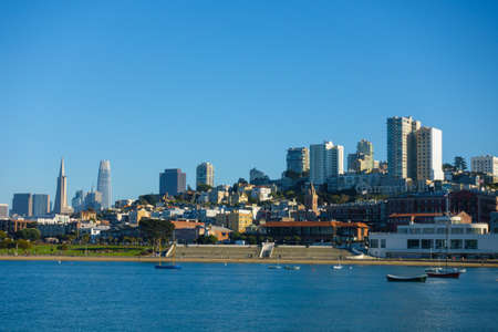 San Francisco, USA - September 10, 2018: Cityscape at sunny day timeのeditorial素材
