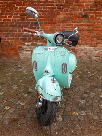 Gdansk, Poland - November 22, 2018: Electric scooters for sharing in old cityのeditorial素材