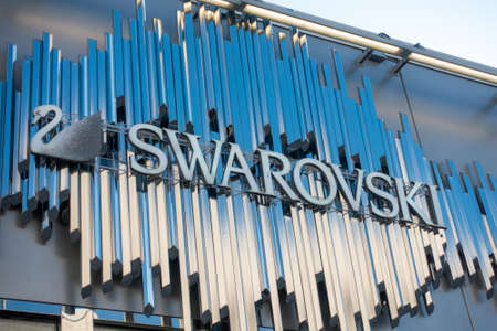 Chicago, USA - September 10, 2018: Swarovski sign on the brand store