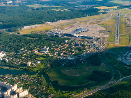 Aerial view of Vnukovo international airport, Russiaの写真素材