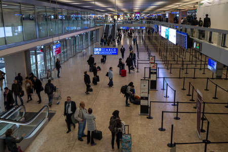 Geneve, Switzerland - July 22, 2019: Passenger check-in at international airport