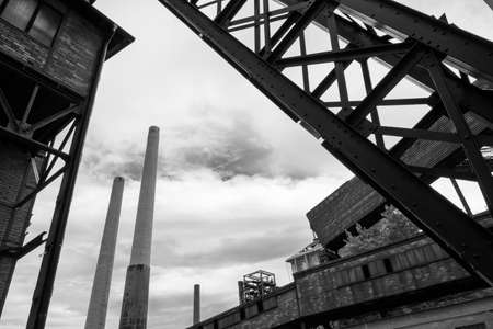 Black and white art abstract industrial backround